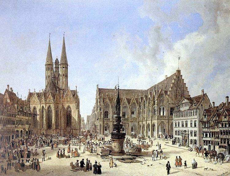 Domenico Quaglio Domenico Quaglio Braunschweig Altstadtmarkt 1834 oil painting picture